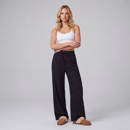 LinenBreeze Wide-Leg Drawstring Pants