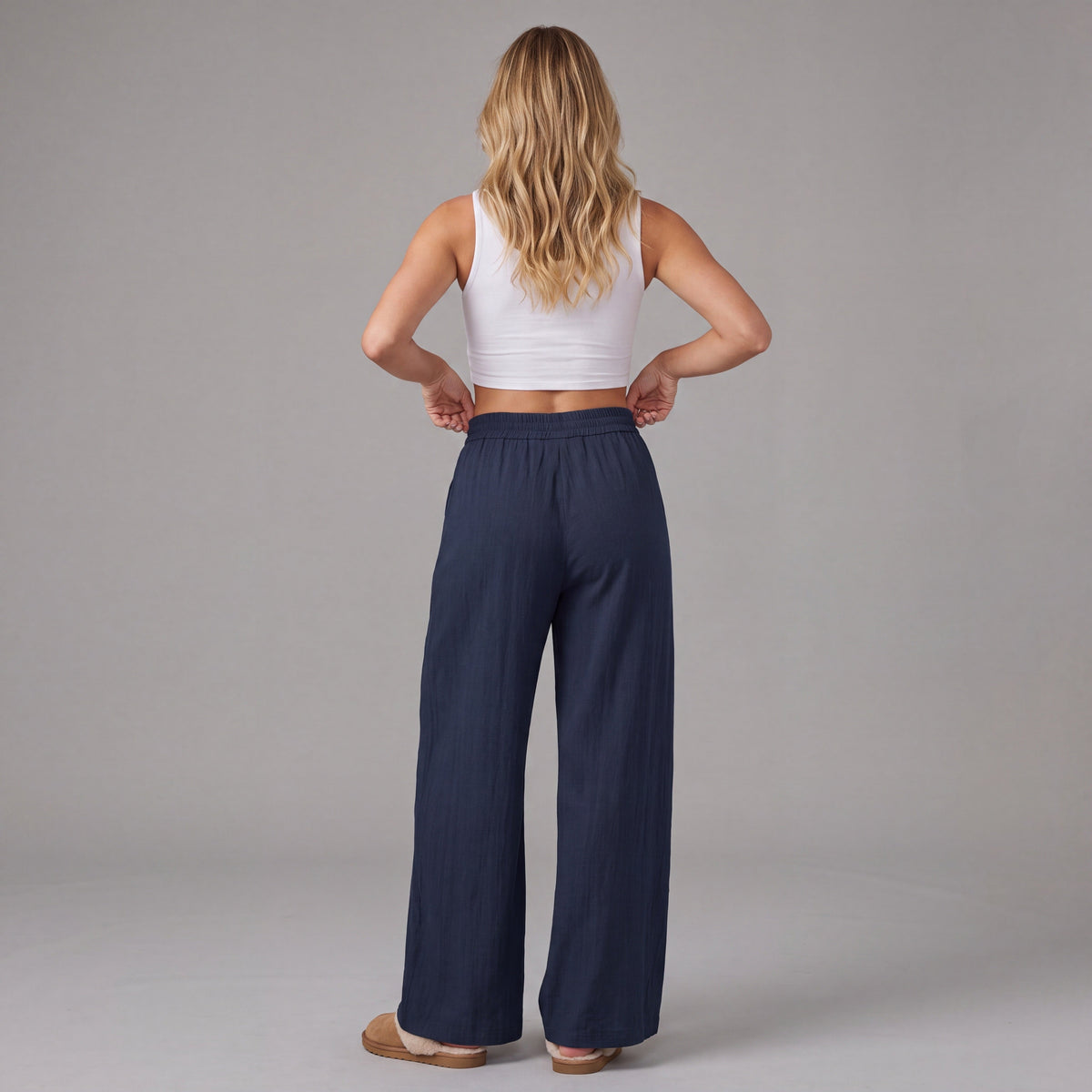LinenBreeze Wide-Leg Drawstring Pants